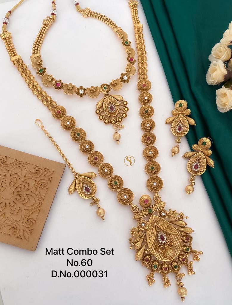 60 MH Matte Gold Combo Set Wholesale Market In Surat
